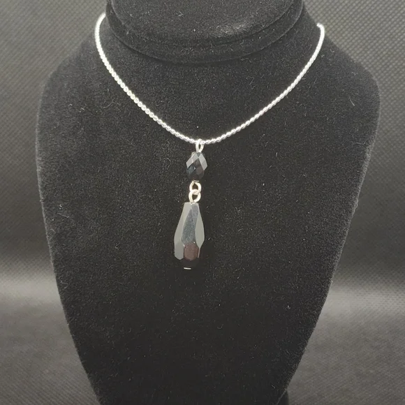 Vintage Sterling Silver Black Jewelry Set 1960s - Picture 4 of 6